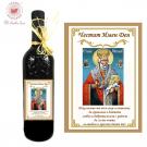 Червено вино с икона на Свети Николай+украса