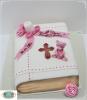 Торта за кръщене Библия в розово и бяло
