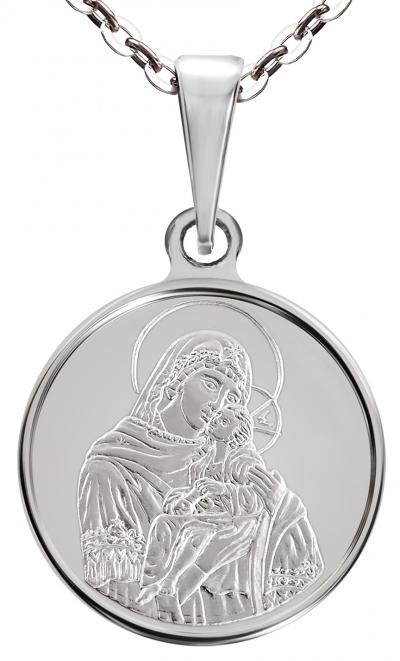 Сребърен медальон Богородица